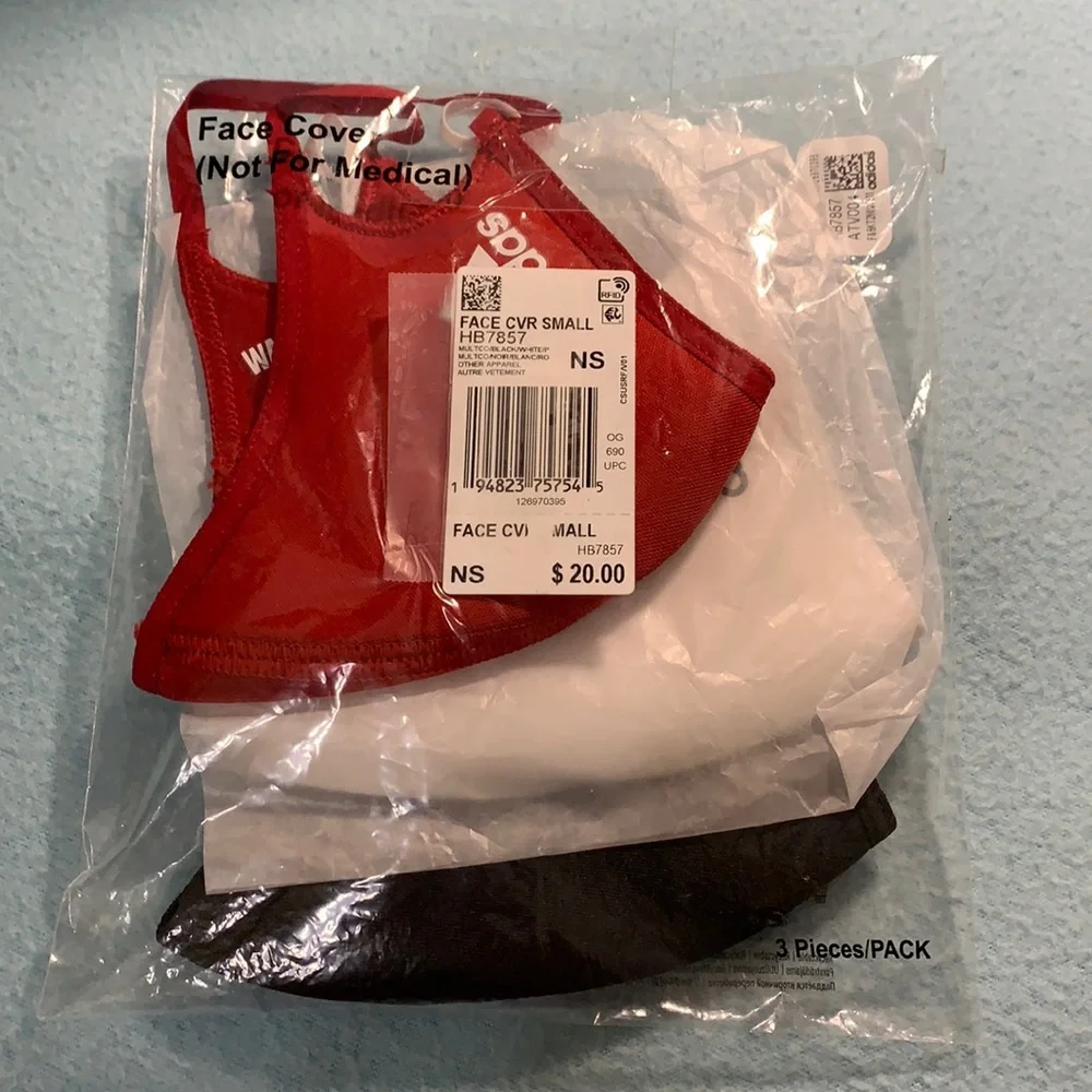 ADIDAS Unisex 3/set FACE COVER - Size S